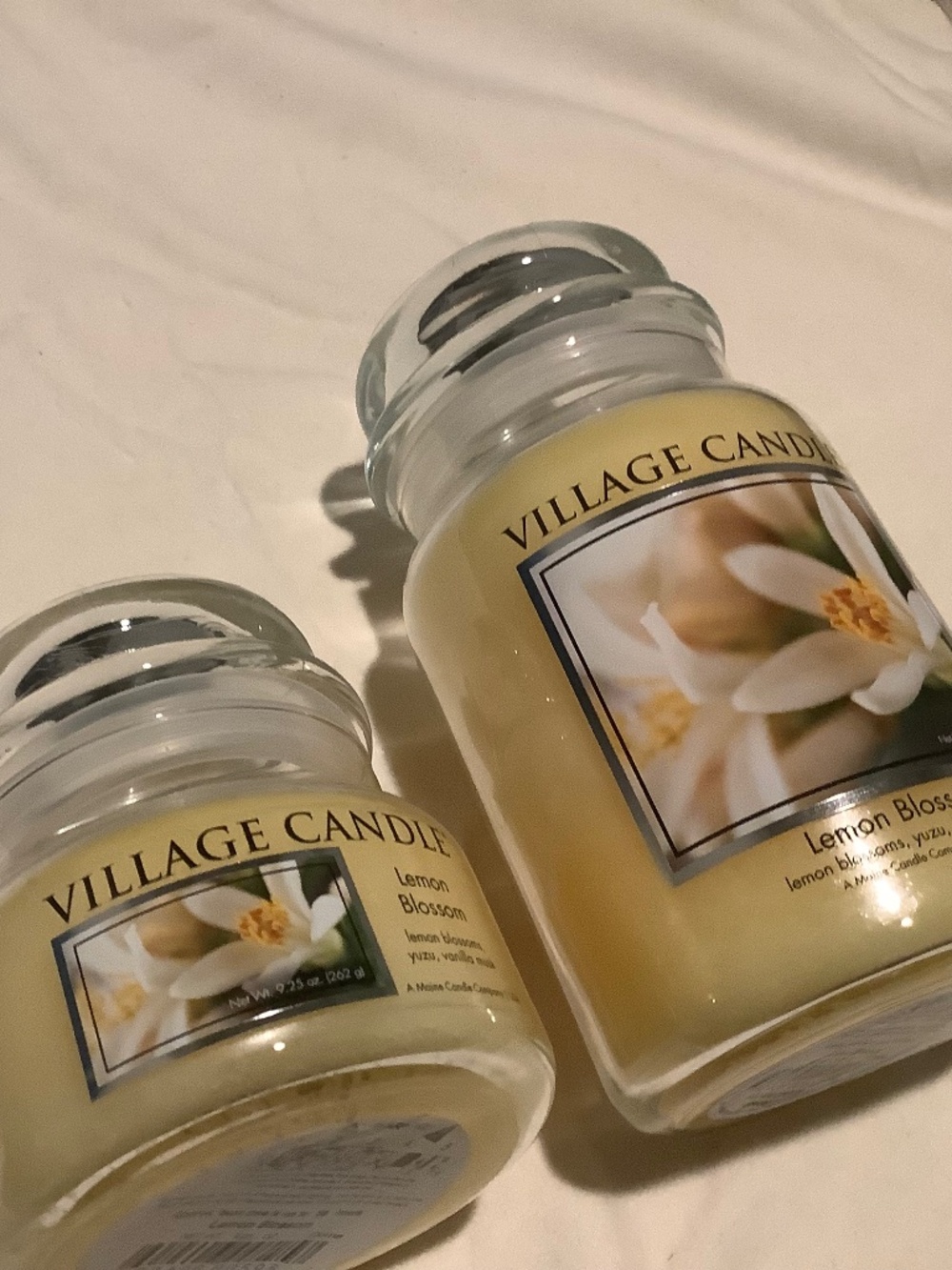Village Candle set of 2 Lemon Blossoms Candles-NWT